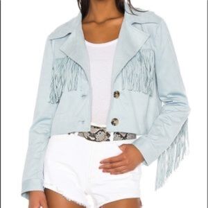 Tularosa Topanga Light Blue Fringe Jacket